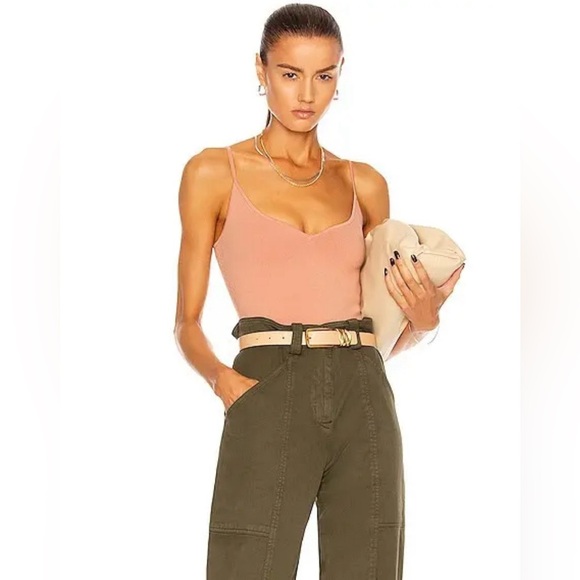 New A.L.C. Shana Sweetheart Knit Bodysuit In Rose, Size S